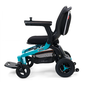 Image of the Quickie Q50 R Carbon Folding Power Wheelchair - Lightweight, compact, and maneuverable electric wheelchair with a carbon fiber frame for easy travel and everyday use.