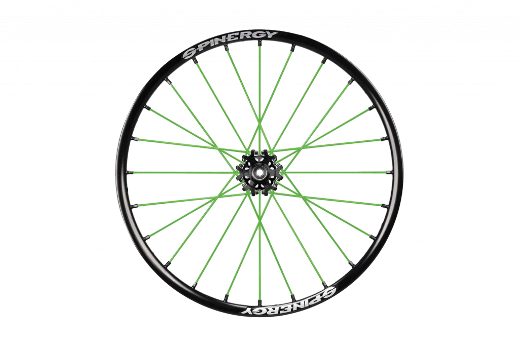 Image of green Spinergy XSLX Wheels - High-Performance Wheelchair Wheels for Speed and Efficiency