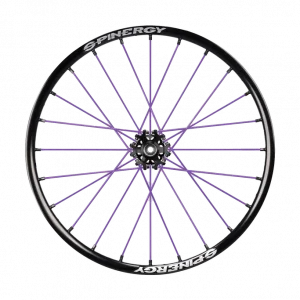 Image of purple Spinergy XSLX Wheels - High-Performance Wheelchair Wheels for Speed and Efficiency