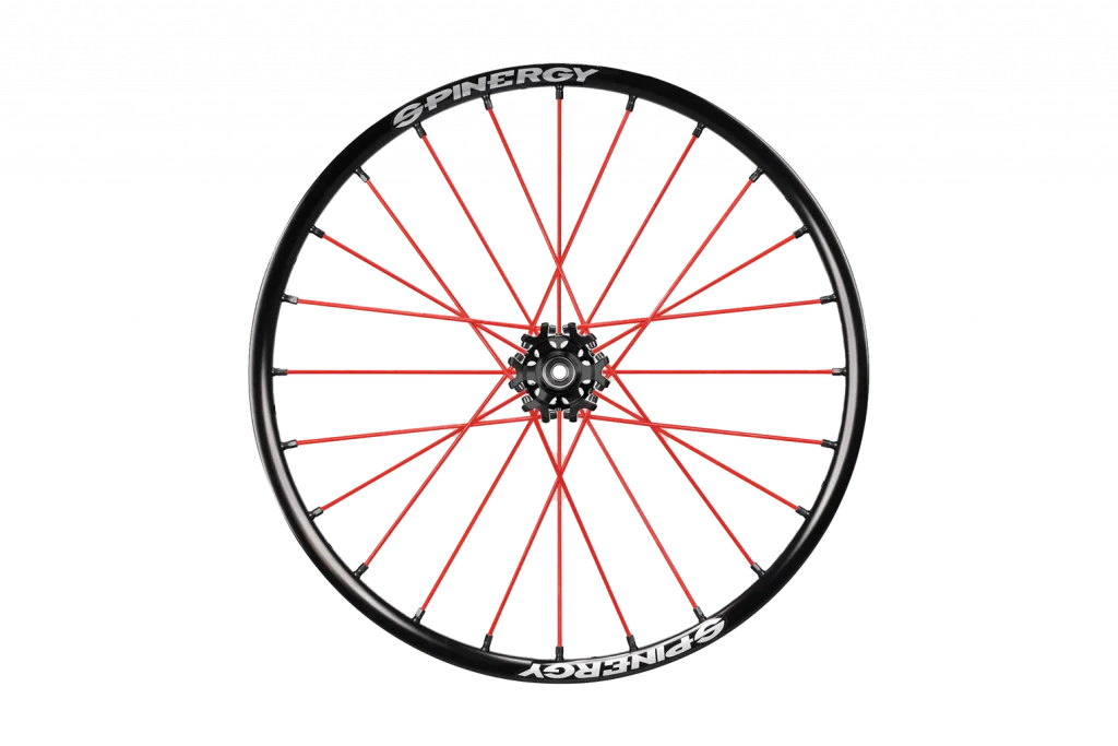 Image of red Spinergy XSLX Wheels - High-Performance Wheelchair Wheels for Speed and Efficiency