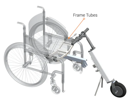 Folding wheelchair diagram of the Cheelcare Companion.