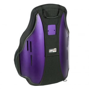 Back view of the purple Jay J3 Wheelchair Back - Adjustable wheelchair backrest featuring a contoured design for optimal posture, comfort, and support.