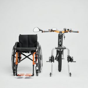 Image of the orange Praschberger Vario Drive power assist. Effortless Assistance for Everyday Mobility Needs