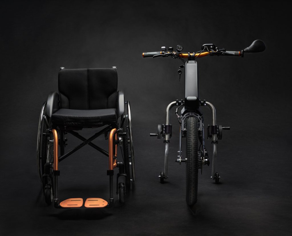 Image of the orange Praschberger Vario Drive power assist. Effortless Assistance for Everyday Mobility Needs