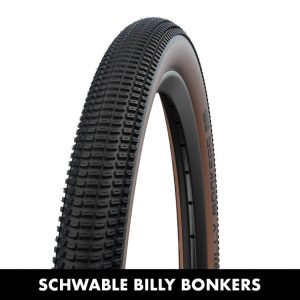 Close up of the Schwable Billy Bonkers CST Dino Jet Wheelchair Wheel - High-Performance All-Terrain Wheels for Off-Road Adventures.