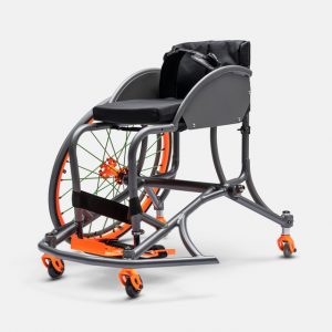 Front view of the Top End Paul Schulte 7000 Series Basketball Wheelchair (PS7) - High-performance, custom-built wheelchair designed for basketball, featuring a lightweight aluminum frame for speed and maneuverability.