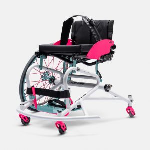 Front right side view of the Top End Pro Basketball Wheelchair (ProBB) - Custom-designed, lightweight wheelchair with specialized sports features for competitive basketball, featuring a rigid frame, high-performance wheels, and ergonomic seating.