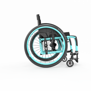 Image of the Veloce Folding Wheelchair - Lightweight, portable wheelchair with a folding frame for easy transportation and storage, designed for active individuals.